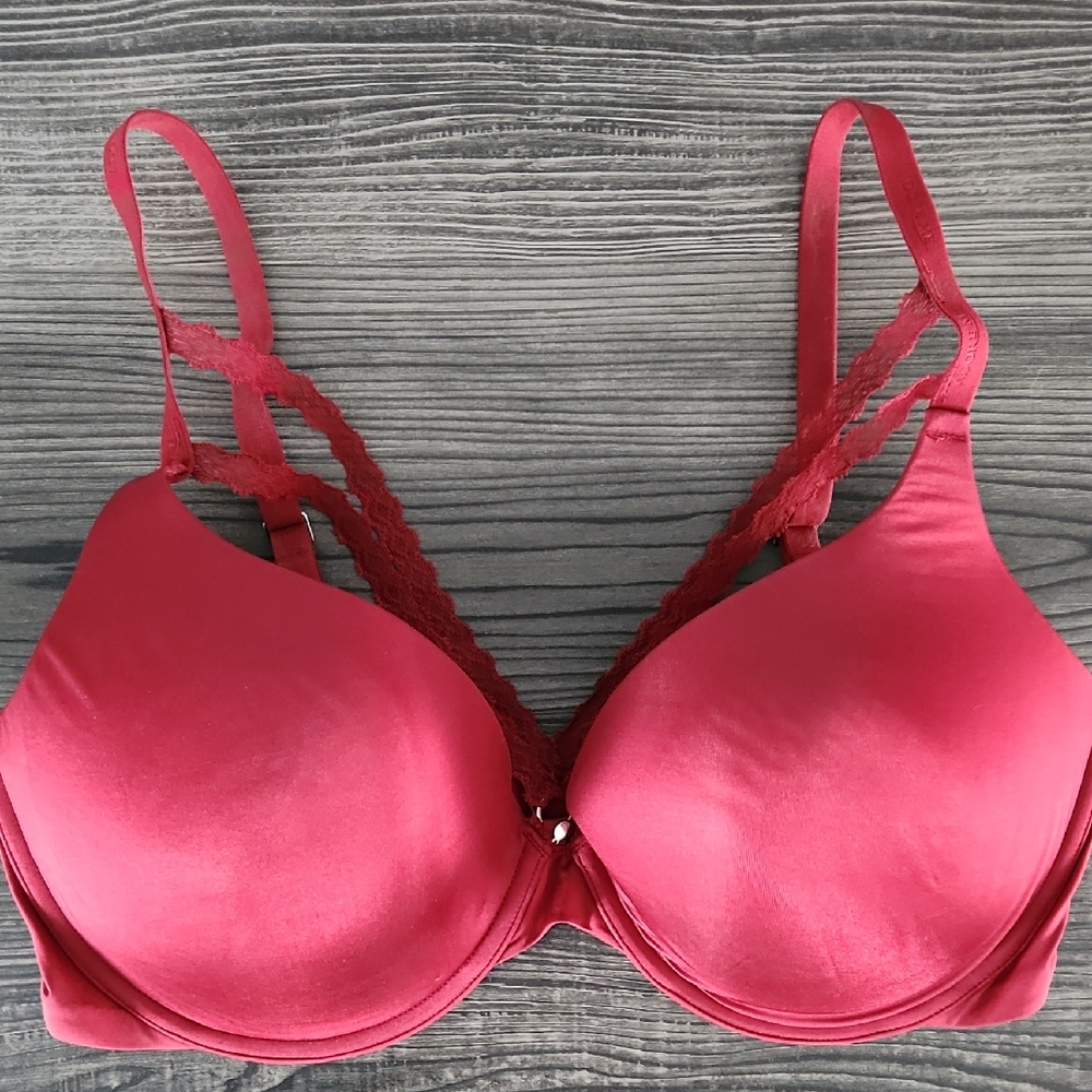 Adore Me Deep Red Abi Strappy Pushup Bra